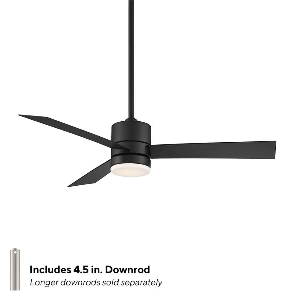 Matte Black 52-Inch Smart Ceiling Fan with LED Light and Remote