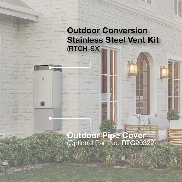 Rheem Outdoor Conversion Vent Kit for Ikonic Natural Gas or Liquid Propane  Tankless Water Heater with or without Recirculation RTGH-SX - The Home Depot