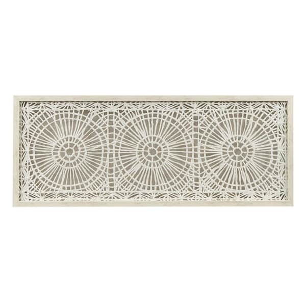 Miscool Anky 1-Piece Framed Art Print 39.5 in. x 1.25 in. Framed Medallion Rice Paper Shadow Box Wall Decor