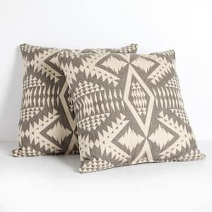 Sunbrella Pendleton Diamond River II Fawn Square Outdoor Throw Pillow (2-Pack)