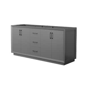 Strada 71 in. W x 21.75 in. D x 34.25 in. H Double Bath Vanity Cabinet without Top in Dark Gray