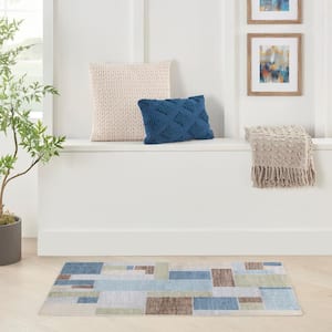 Astra Machine Washable doormat 2 ft. x 4 ft. Geometric Contemporary Area Rug