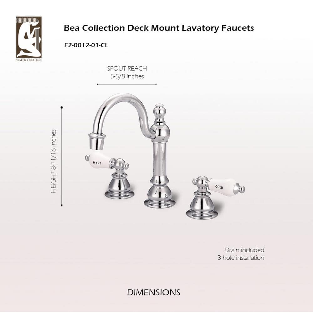 Classic Chrome Widespread Lavatory Faucet with Pop-Up Drain