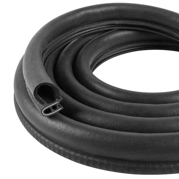 20 ft. Car Door Rubber Edge Trim Seal Strip Gasket with Side Bulb for Car Bus Camper Boat RV Truck Doors, Black