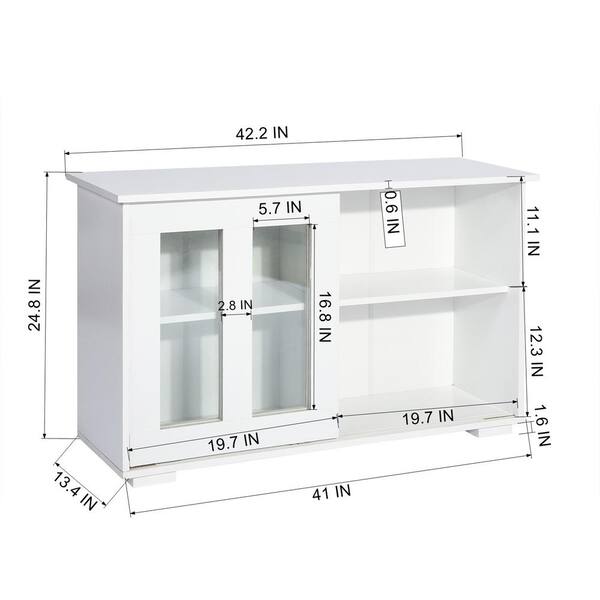 White 6-Shelf Wood Pantry Organizer with 4-Doors and Adjustable Shelves  LN20233342 - The Home Depot