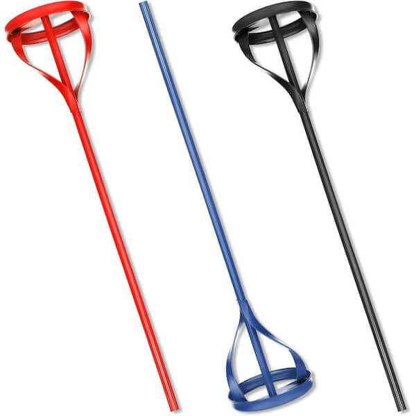 KIWDZFU 3 Pieces Paint Stirrer for Drill 1 to 5 Gal. Buckets Mixing Paddle for Mortar Mud Grout Red Blue Black