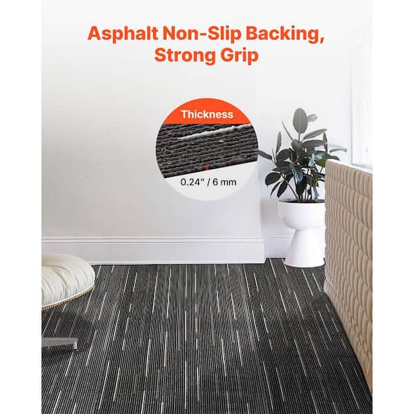 SKYSHALO Reusable Carpet Tiles, Dark Brown Commercial 24 in. x 24
