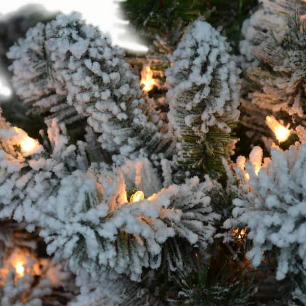 6.5' Pre-lit Flocked Virginia Pine Artificial Christmas Tree, 787 shops Tips