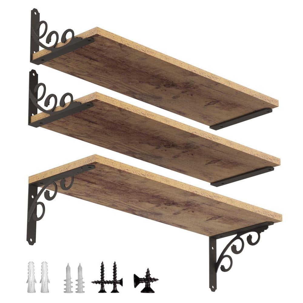 Heavy Duty L Shelf Brackets for 5.5 6 7 Inch Boards Metal Floating Shelf Bracket in Matte Black, 6 Pack price history on PriceWatchPro