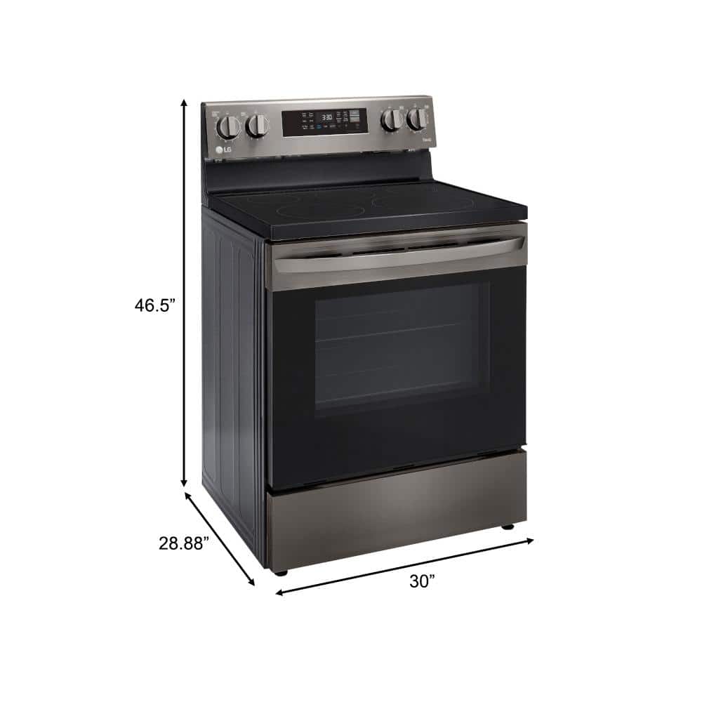 30" Black Stainless Steel Smart Freestanding Electric Range