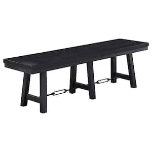 Newport Black Trestle Dining Bench 60 in. W