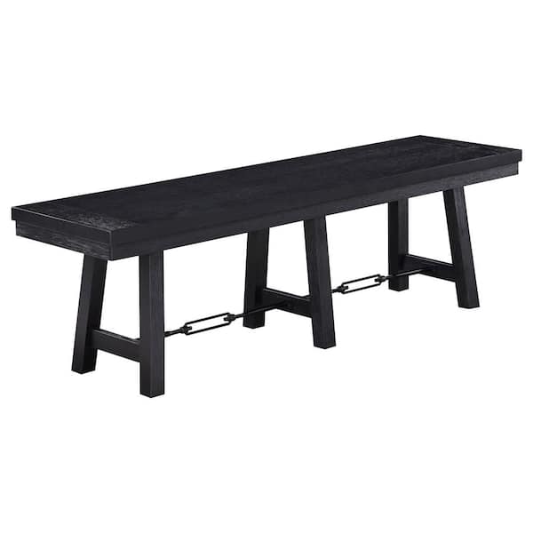 Coaster Newport Black Trestle Dining Bench 60 in. W