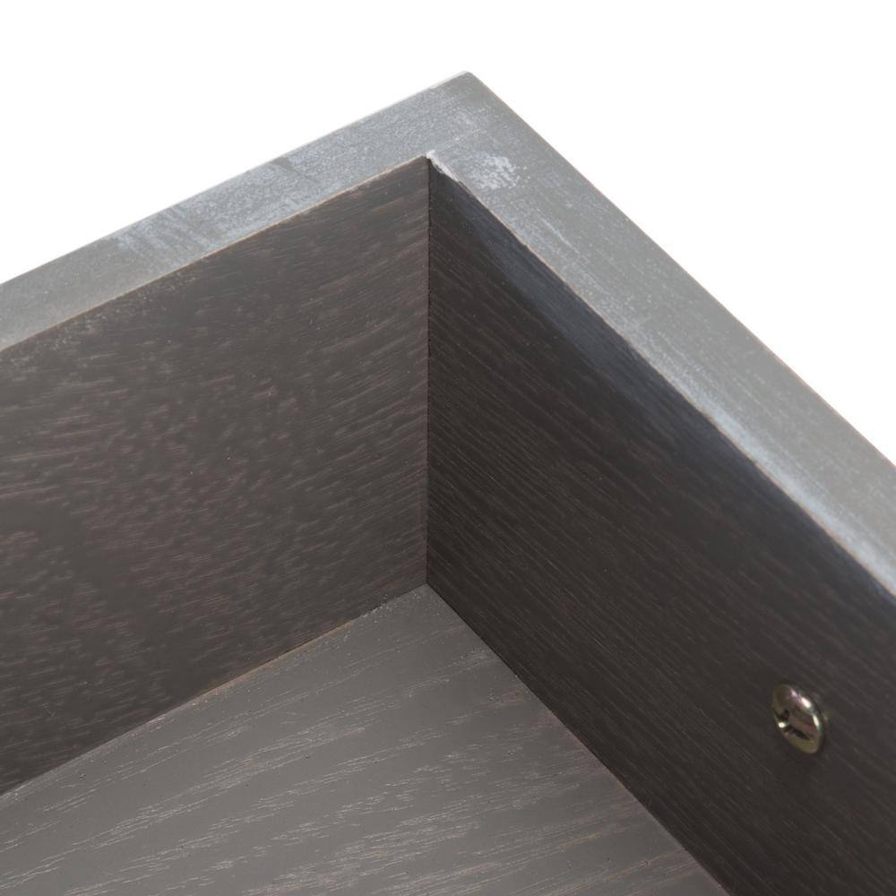 Gray Pine and Steel Console Table with Storage