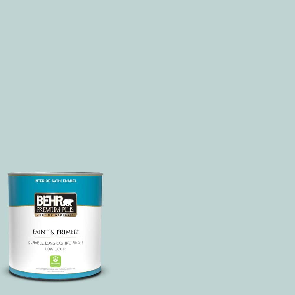 BEHR PREMIUM PLUS 1 qt. 500E3 Rain Washed Satin Enamel Low Odor