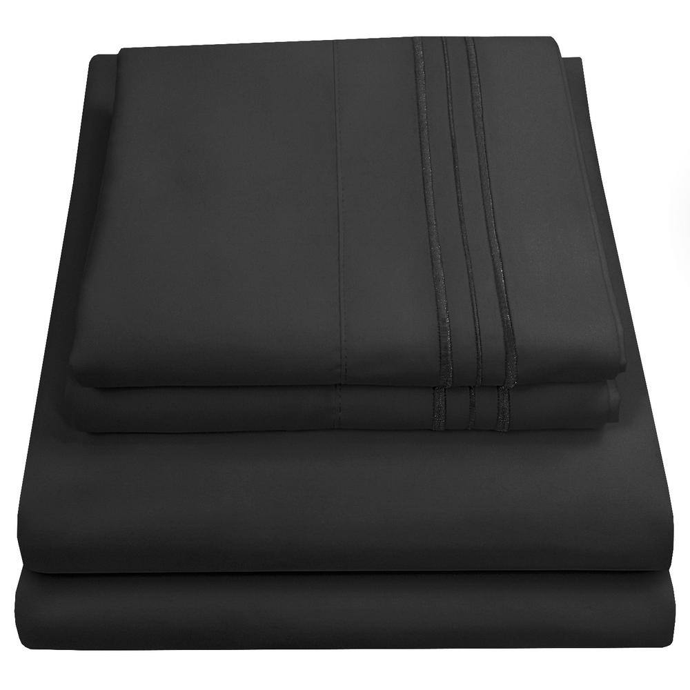 California King Black Ultra Soft Microfiber Sheet Set