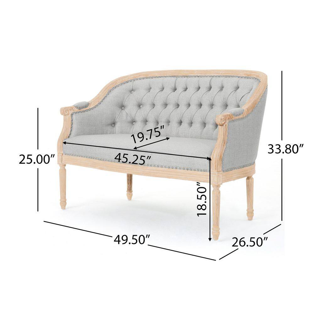 Elegant Chesterfield 49.5" Multicolor Fabric Loveseat with Nailhead Accents