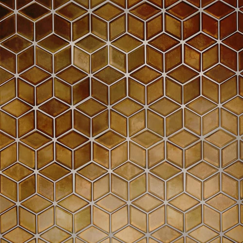 Merola Tile Hudson Rhombus Gold 10 in. x 12 in. Porcelain Floor