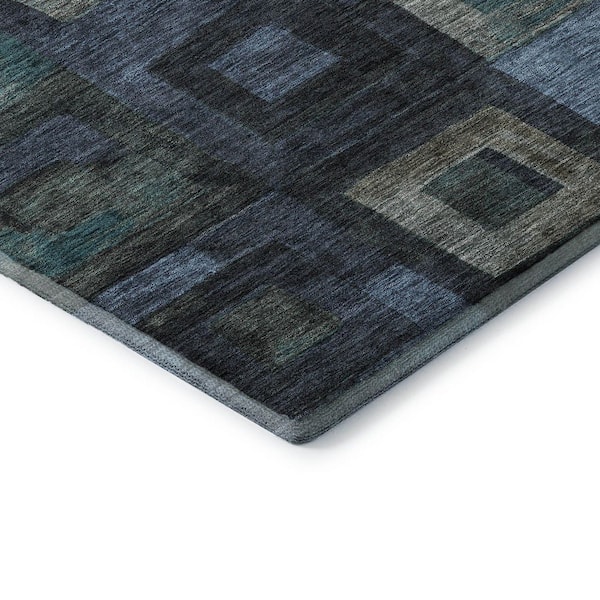 Mayfield Premium Machine Washable Abstract AMF1142 Blue 8 ft. x 10 ft. Area Rug