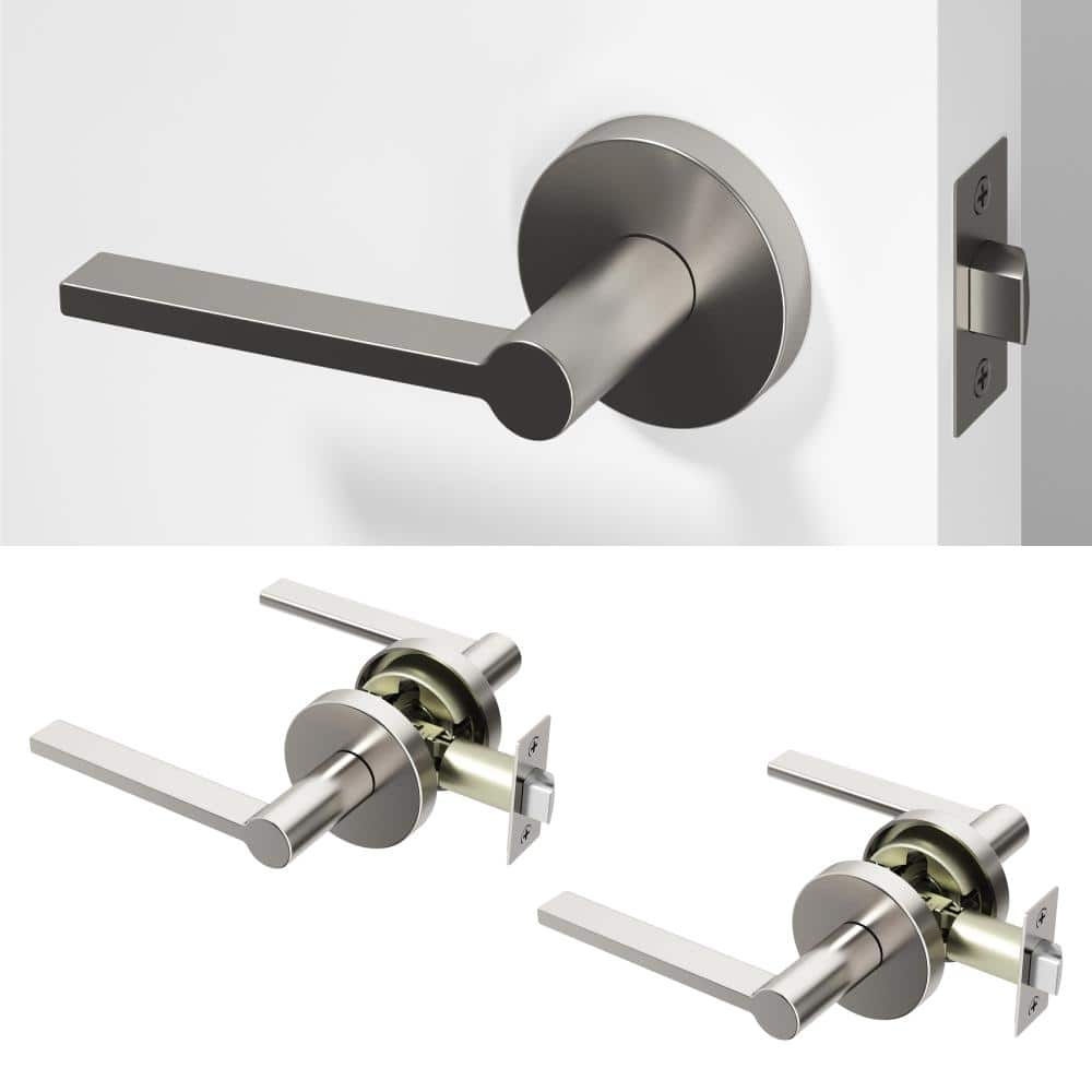 okurasan② Okun Muse Metal Brushed Nickel Passage Hall/Closet Flat Door
