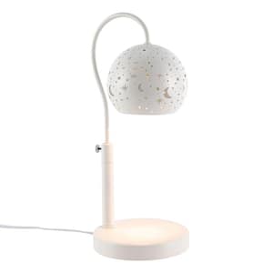 14.27 in. White Modern Melting Wax Lamp Task and Reading Table Lamp with Metal Spherical Shade and GU10 Bulbs Included