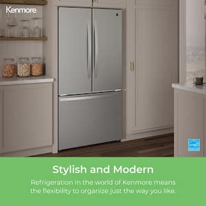 17.5 cu. ft. Counter Depth 3 Door French Door Refrigerator in Stainless Steel with E-Star and Icemaker