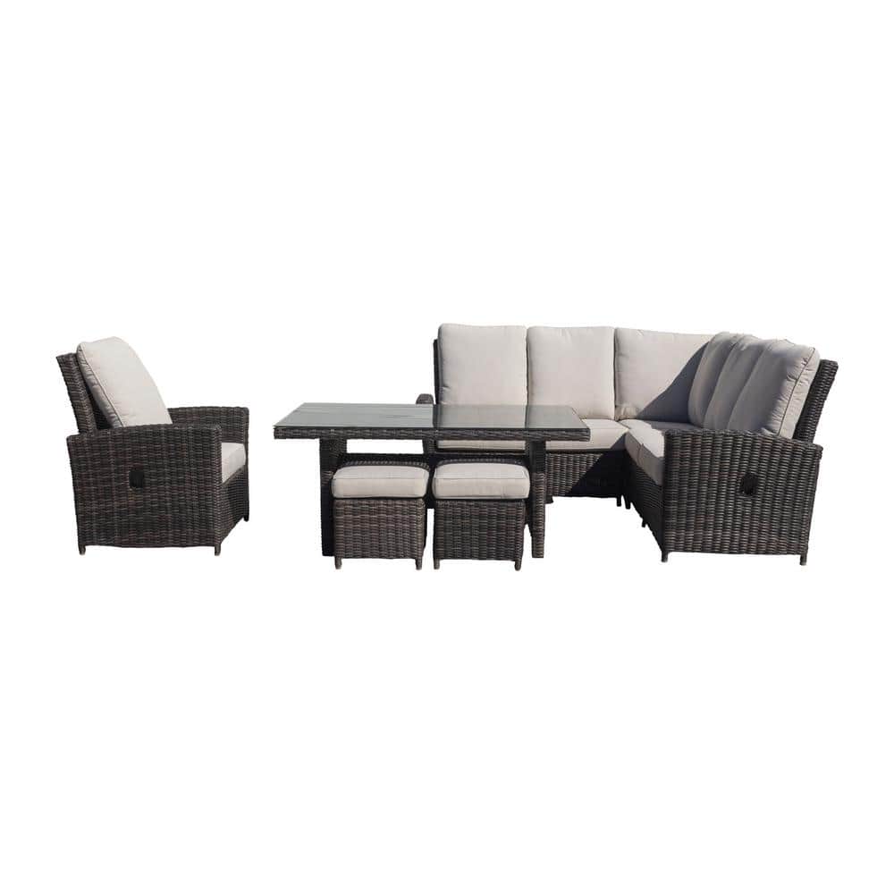 Courtyard Casual Cheshire 7Piece Aluminum Chow Dining Recline