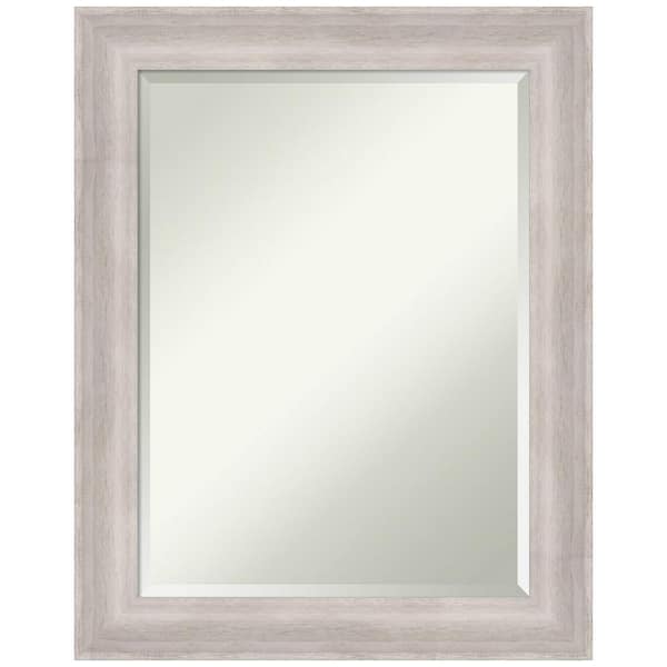 Amanti Art Beachwood Grey 23 in. x 29 in. Beveled Coastal Rectangle Wood Framed Wall Mirror in Gray