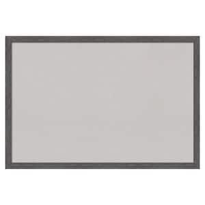 Pinstripe Plank Grey Thin Framed Grey Corkboard 38 in. x 26 in. Bulletin Board Memo Board