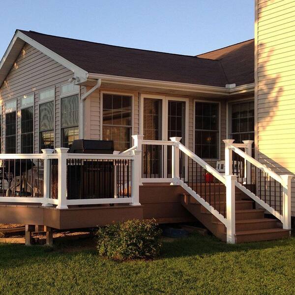 Weatherables Bellaire 3.5 ft. H x 96 in. W White Vinyl Stair Railing Kit