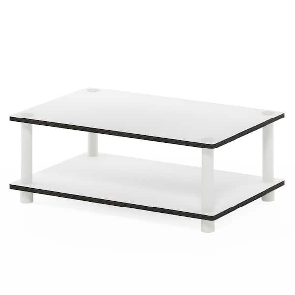 Just 15.6 in. White Rectangle Wood Coffee Table
