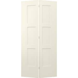 36 in. x 80 in. Birkdale Vanilla Paint Smooth Hollow Core Molded Composite Interior Closet Bi-fold Door