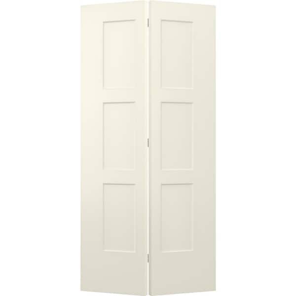 JELD-WEN 36 in. x 80 in. Birkdale Vanilla Paint Smooth Hollow Core Molded Composite Interior Closet Bi-fold Door