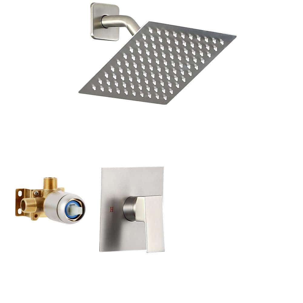 Single Handle 1-Spray Shower Faucet 1.75 GPM with Pressure Balance in Brush