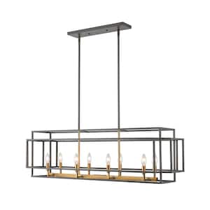 Titania 8-Light Bronze Plus Olde Brass Chandelier with No Shade