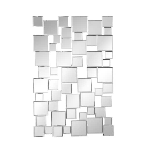 EDGEWOOD 23.6 in. W x 35.4 in. H Frameless Square Splicing Silver Mirror
