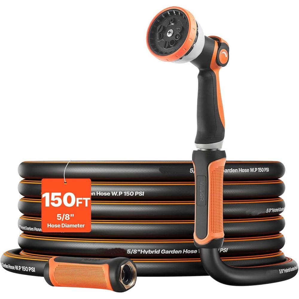 150 ft. x 5/8 in. Rubber Garden Hose, Heavy-Duty, 150 PSI, Flexible with 10-Mode Nozzle price history on PriceWatchPro