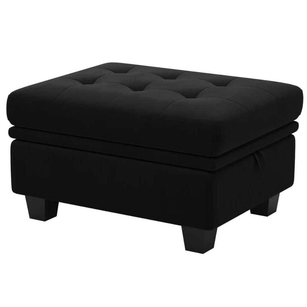 Velvet Rectangle Storage Ottoman Large Ottoman