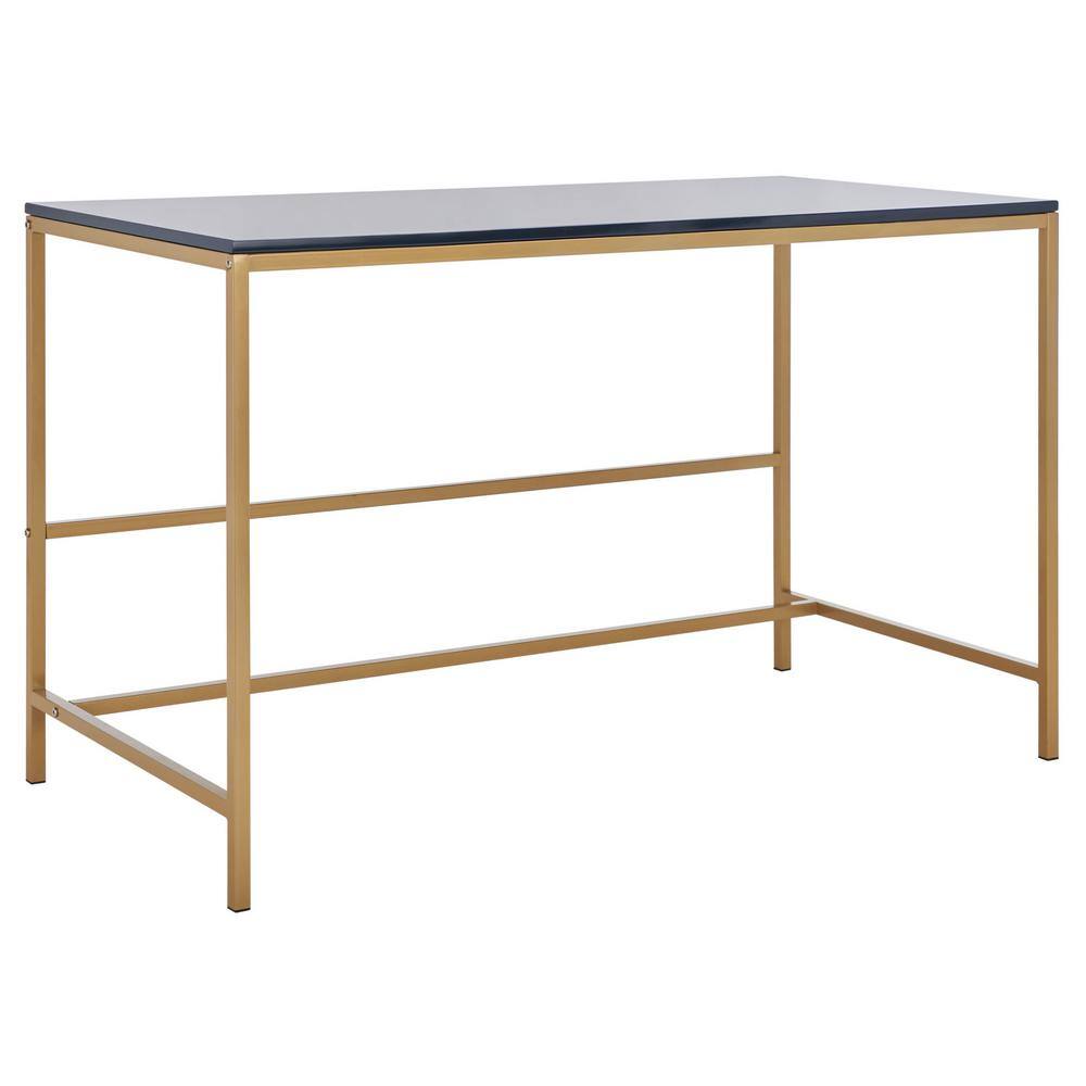 Nova Navy and Gold Wood Writing Desk