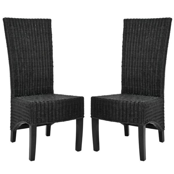 SAFAVIEH Siesta Black Wicker Side Chair (Set of 2)