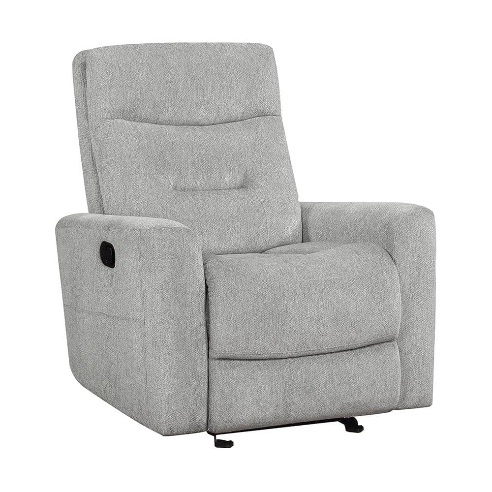 Brooks Gray Chenille Manual Glider Recliner