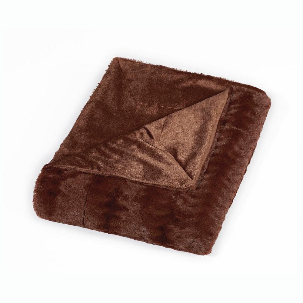 Luxurious Caramel Faux Fur Reversible Full/Queen Blanket