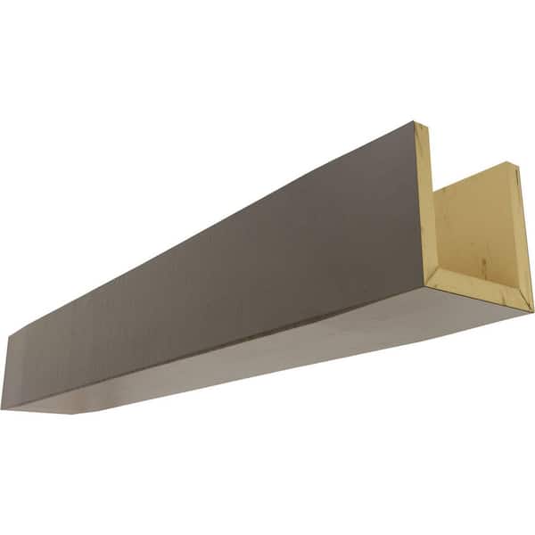 Ekena Millwork 4 in. H x 6 in. W x 12 ft. L 3-Sided (U-Beam) Rough Cedar Endurathane Faux Wood Ceiling Beam, Burnished Honey Dew