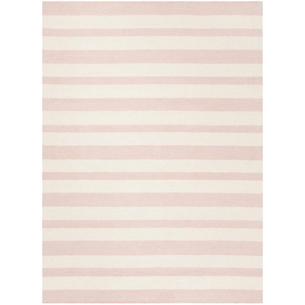 Ivory Stripe Hand-Tufted Wool Kids Area Rug - 5' x 7'