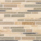 Olive Branch 11-3/4 in. x 11-3/4 in. Travertine Glass and Stone Mosaic Tile