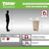 Totor Fire Retardant Step-On Trash Can — 23-Gallon Capacity, Beige, Model#  SOF23