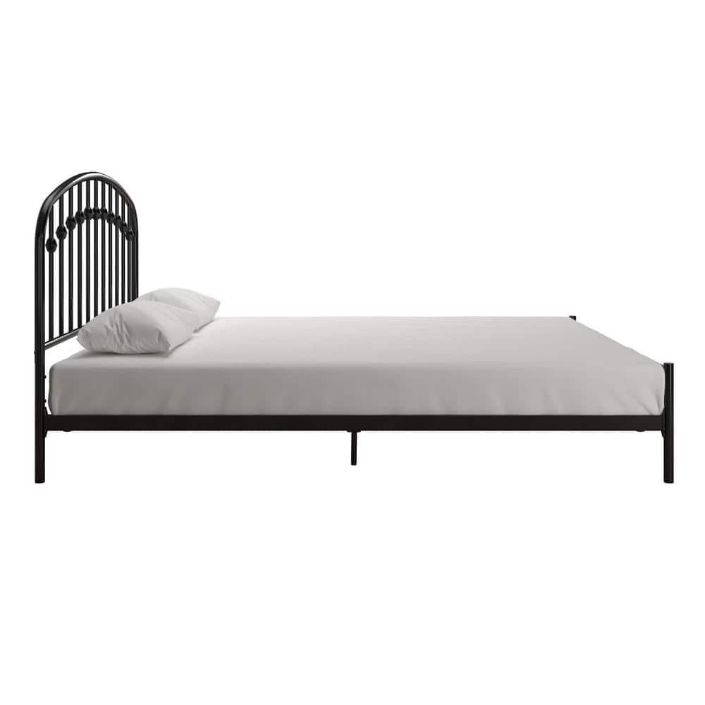 Narla Black Metal Queen Platform Bed Frame with Adjustable Height