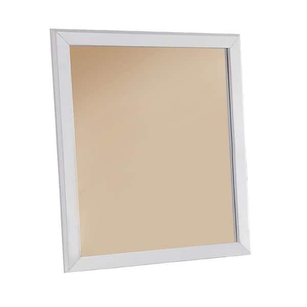Benjara 1.5 in. x 36 in. Rectangular Wooden Frame White Wall Mirror