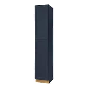 Avondale 18 in. W x 24 in. D x 96 in. H Ready to Assemble Plywood Shaker Pantry Kitchen Cabinet in Ink Blue
