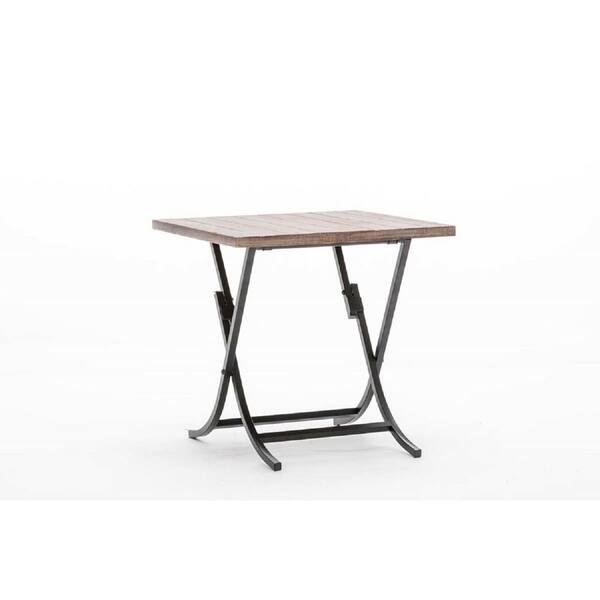 miriam folding industrial wood and metal cocktail table