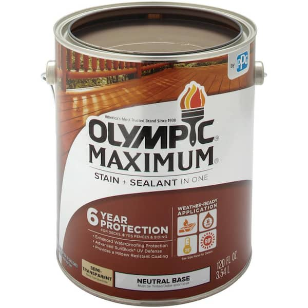 Olympic Maximum 1 gal. Neutral Base Semi-Transparent Exterior